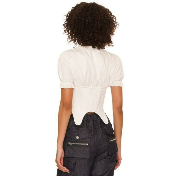 DANIELLE GUIZIO Women's Full Sleeve Corset in Wind Cream, Size L - Picture 3 of 7